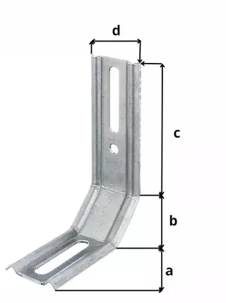 Équerre 3 pans 45° galvanisée 100x72x30 mm Alberts