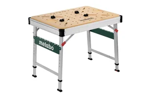 Établi mobile pliable MWB 100 Metabo - plateau MDF perforé - réf. 626991000