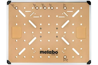 Établi mobile pliable MWB 100 Metabo - plateau MDF perforé - réf. 626991000