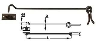 Étai de soutien TORBEL polyester 80 cm noir anti-effraction