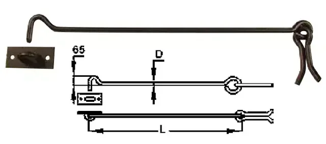 Étai de soutien TORBEL polyester 80 cm noir anti-effraction