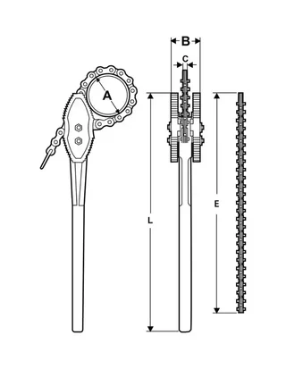 Serre-tube chaîne 4 pouces VIRAX 10622 mors réversibles industriel