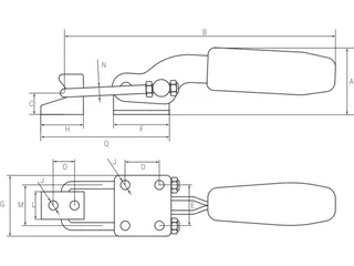 Tornillo de banco PIHER M5 331 - Fuerza de sujeción 320 kg - Modelo 56201