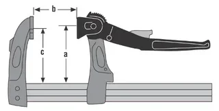 Tornillo de banco de palanca URKO 4003L 400 mm apertura rápida 107 mm de garganta