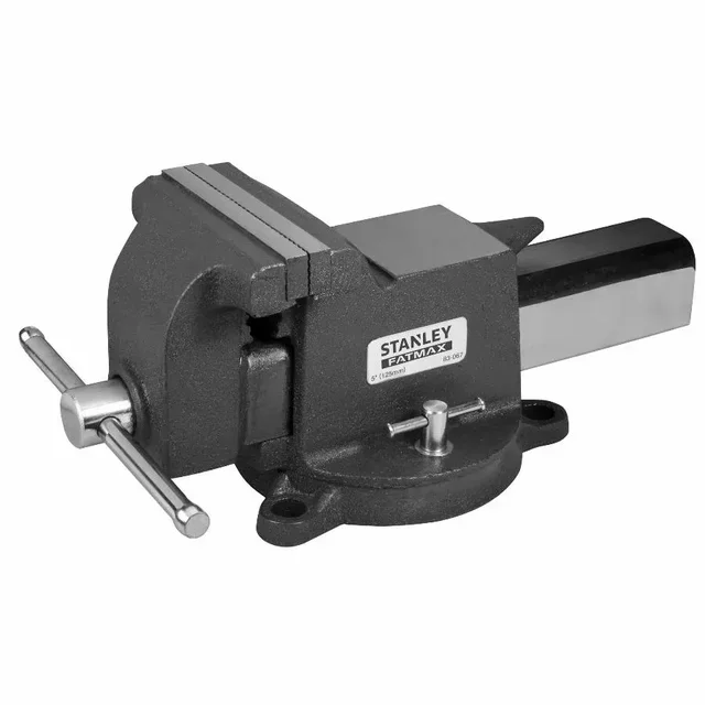Stanley 1-83-067 Heavy Duty 125mm Cast Iron Chrome Plated Bench Vise