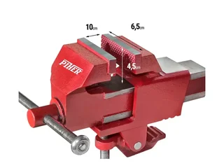 PIHER 55007 Schlosser-Schraubstock aus GGG, gehärtete Stahlbacken 6,5 cm, Spannweite 10 cm
