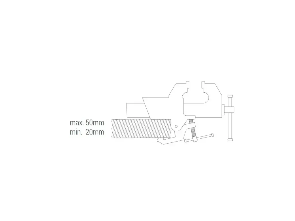PIHER 55007 Schlosser-Schraubstock aus GGG, gehärtete Stahlbacken 6,5 cm, Spannweite 10 cm
