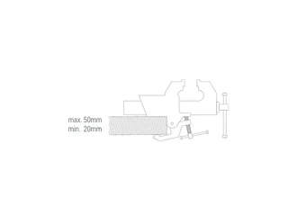 PIHER 55007 Schlosser-Schraubstock aus GGG, gehärtete Stahlbacken 6,5 cm, Spannweite 10 cm