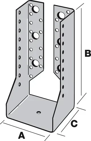 Simpson SAI380/76/2 Timber Hanger - 76x152x76 mm Galvanized Steel