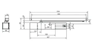 Ferme-porte TS 98 XEA Dormakaba noir - Ensemble complet universel 300kg max