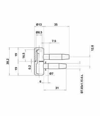 Fiche à visser Anuba Ø13x38mm acier zingué blanc OTLAV CF030130H037+CGH031