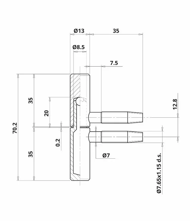 Fiche à visser Anuba Ø13x70 mm acier zingué blanc OTLAV pour menuiserie bois
