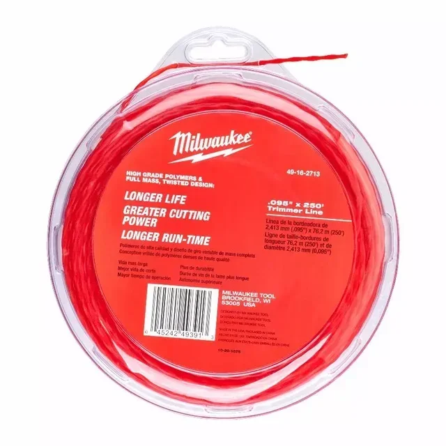 Milwaukee Trimmer Line 2.3mm x 76m - Ref. 49162713 - Professional Grass Strimmer Wire