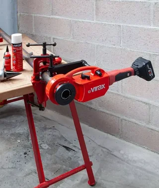 Virax Phénix IV 18V CAS Cordless Pipe Threader + 6 BSPT Heads Ø 1/2" to 2" - 2 Batteries 8Ah+4Ah