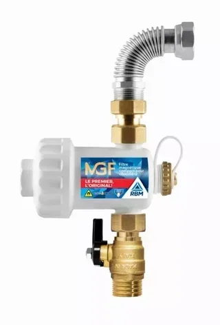 Filtro magnético MGF RBM 3/4" Blanco con válvula de bola y conexión flexible - Ref. 37010560