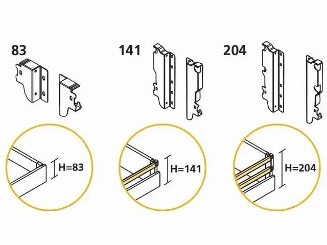 Fixations latérales tiroir Vantage-Q réhausse 141mm aluminium