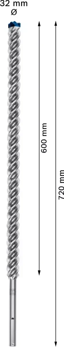 Bosch SDS Max Concrete Drill Bit 32mm Expert 8X Monobloc Carbide 720mm