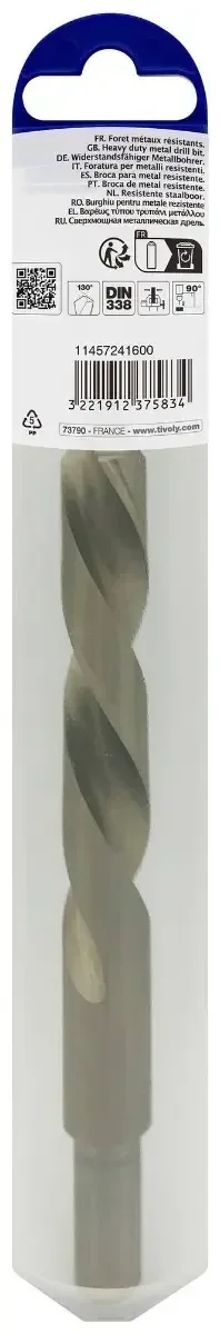 Foret métaux HSS Cobalt 5% queue réduite 3 méplats TIVOLY perçage acier inox