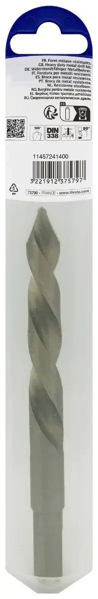 Foret métaux HSS Cobalt 5% queue réduite 3 méplats TIVOLY perçage acier inox