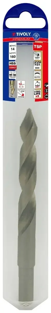 Foret métaux HSS Cobalt 5% queue réduite 3 méplats TIVOLY perçage acier inox