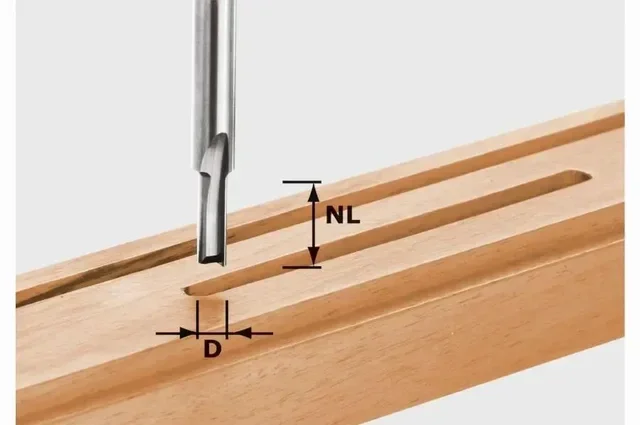 Fraise à rainurer droite Festool Ø8mm carbure monobloc anti-vibration 491647