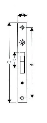 Serratura da incasso Blindomax 110501 110502 gancio 60mm