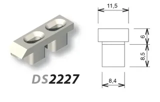 Catenaccio Grigio La Croisée DS 2227-021 Interasse 70mm Alluminio