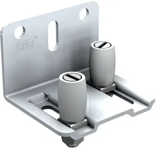 Galet guidage réglable 2 olives nylon MANTION platine acier zingué blanc 1125x18