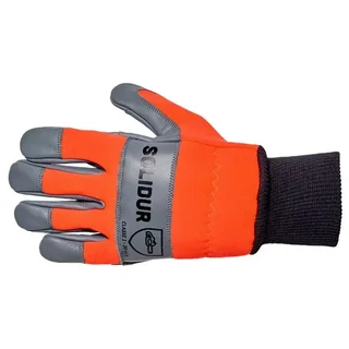 Guantes de forestal SOLIDUR GA12 Cedro Clase 1 Protección motosierra Cuero bovino