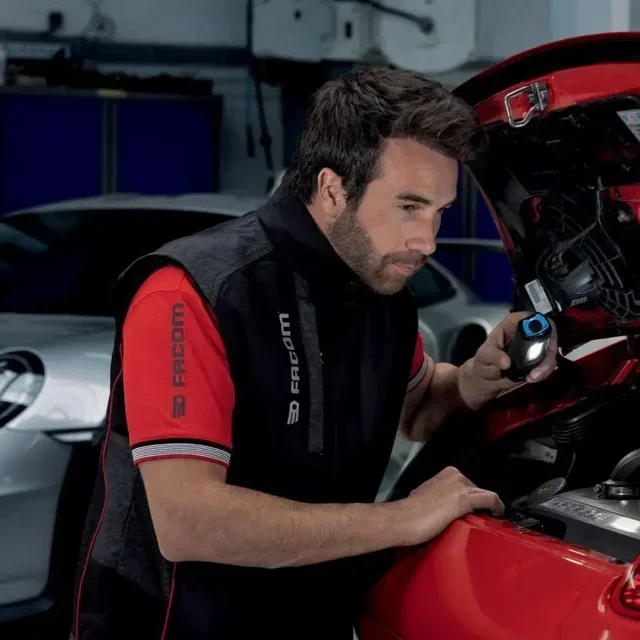 Chaleco de trabajo acolchado Facom Track FXWW5000E Negro/Rojo