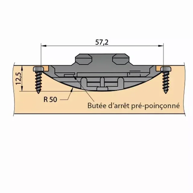 Assembleur à coulisse KNAPP K026 zamak fixation meuble invisible