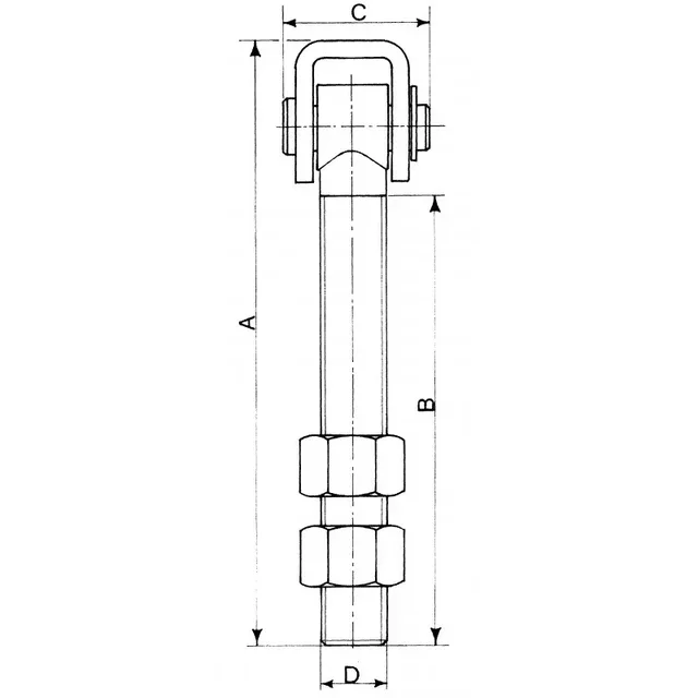 Verstellbares Scharnier Gewindestange Ø20mm AVL 400kg