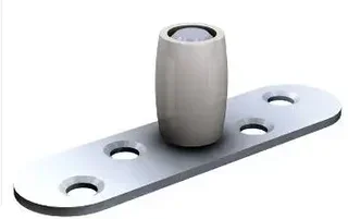 Guida in nylon MANTION 1102 per carrello scorrevole U 25x17 mm con piastra di fissaggio a vite