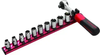 11-piece 3/8" drive socket wrench set SAM OUTILLAGE magnetic rack 8-21mm