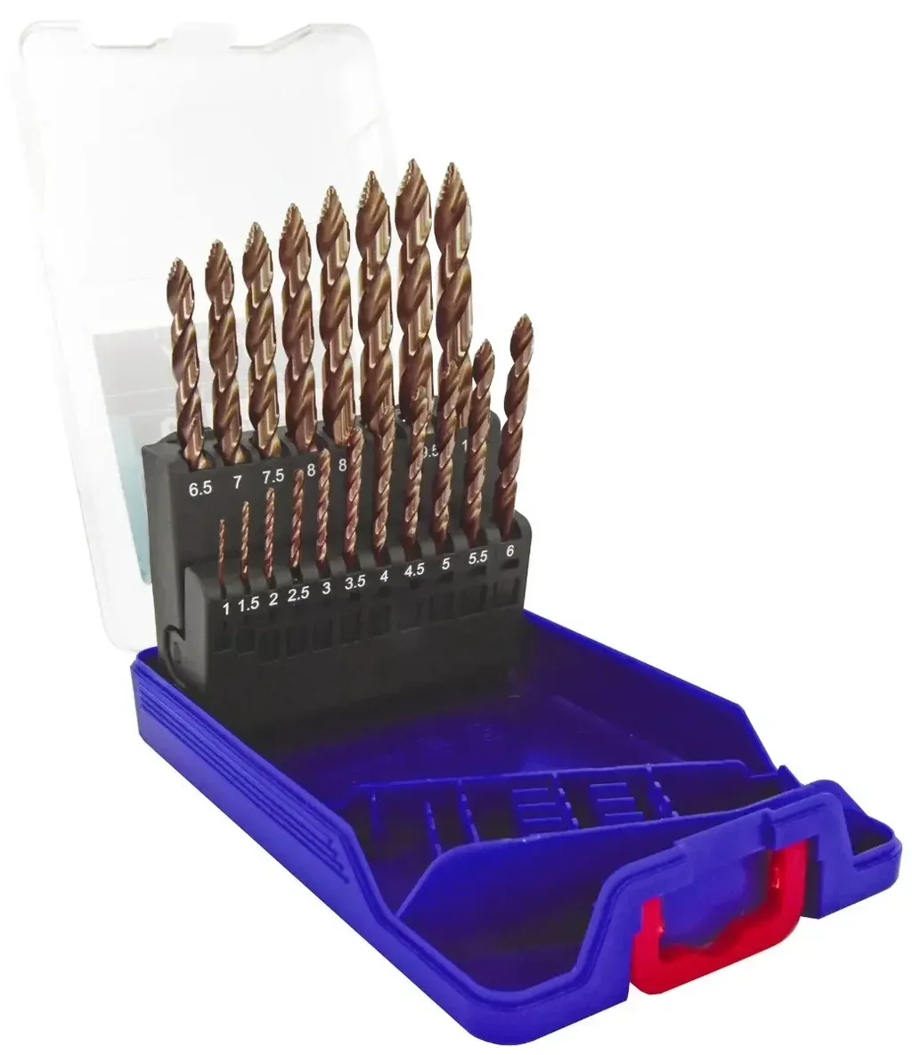 Jeu 19 forets métaux HSS TSP FUSIO TIVOLY 1-10mm affûtage étagé