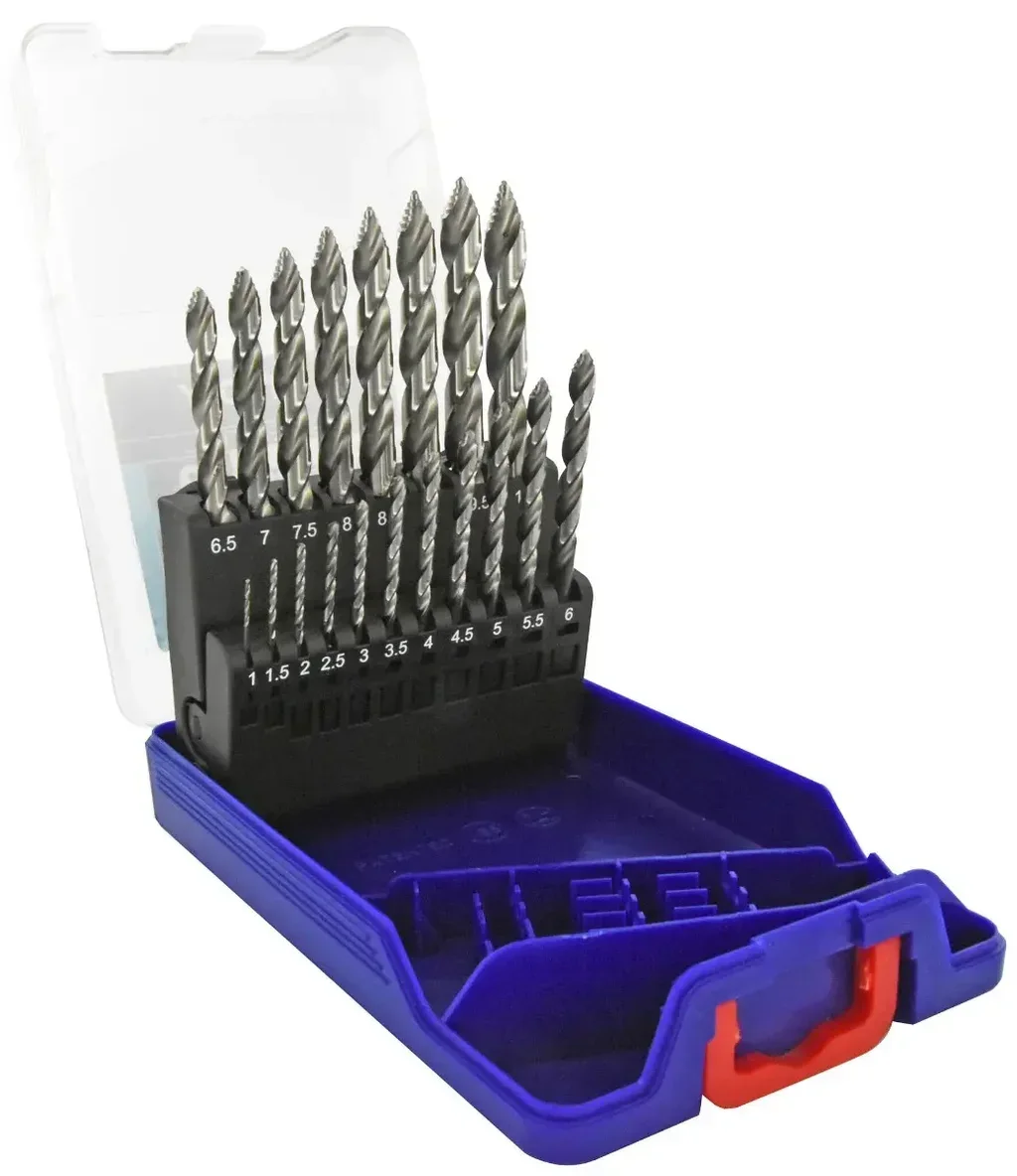 Jeu 19 forets métaux HSS TIVOLY 1-10 mm perçage acier aluminium bois