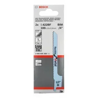 Jeu de 2 lames de scie sabre Bosch S 422 BF Flexible pour métal - 2608656268