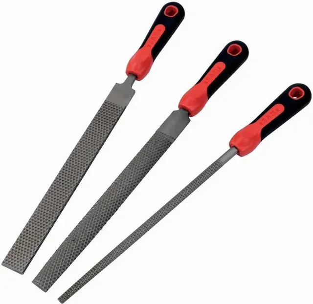 SAM OUTILLAGE BR-3J Professional Handled Rasps Set of 3 - Woodworking Files for Metal and Wood