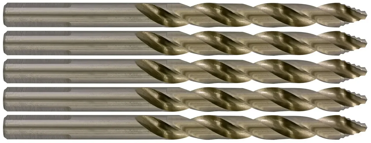 Jeu 5 forets métaux HSS TSP TIVOLY 1145706 - Perçage acier aluminium bois plastique