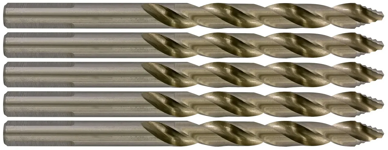 Jeu 5 forets métaux HSS TSP TIVOLY 1145706 - Perçage acier aluminium bois plastique