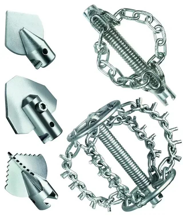 Juego 5 Herramientas Desatascador VIRAX 22 mm Cabezales Espiral Cuchilla Fresadora Llave Desacoplamiento 293151