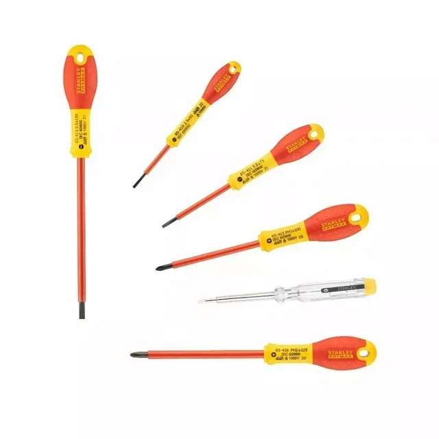 Set 6 cacciaviti isolati 1000V Stanley FATMAX Phillips + tester di tensione