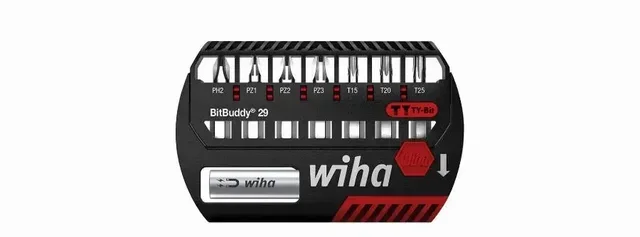 Wiha BitBuddy TY Screwdriver Bit Set 7 Pieces PH PZ Torx 29mm with Magnetic Bit Holder