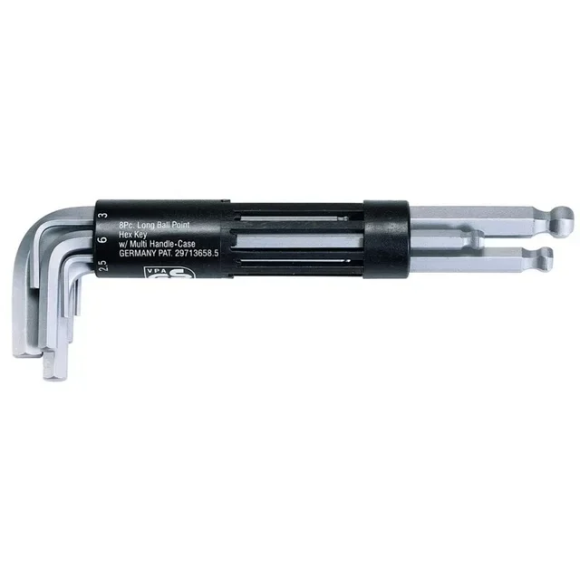 Jeu 8 clés mâles 6 pans sphérique longues KS TOOLS 2-10mm