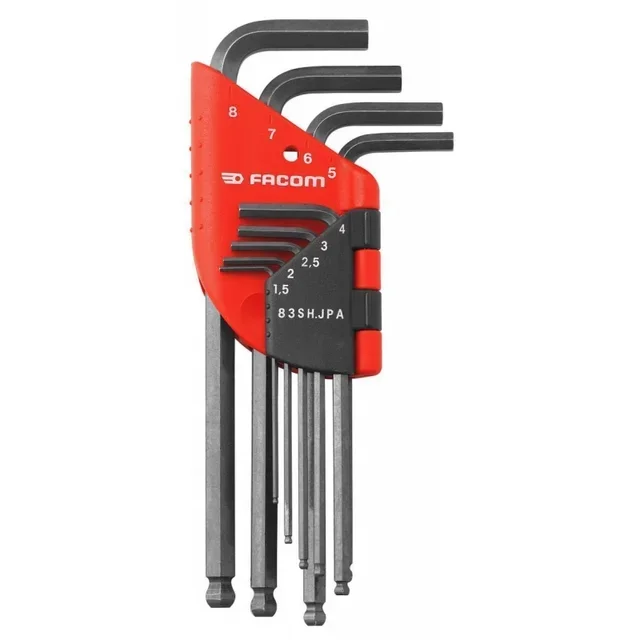 Set 9 Chiavi Maschio Lunghe Testa Sferica FACOM 83SH.JPAAPF Metriche 1,5-8mm