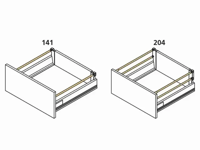 Jeu de tringles de rehausse EMUCA profondeur 500 mm pour tiroirs Vantage