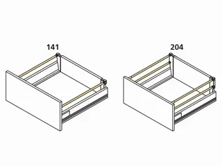Jeu de tringles de rehausse EMUCA profondeur 400 mm pour tiroirs Vantage-Q
