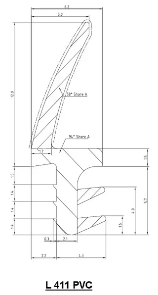 KISO L411 Black PVC Seal 40m Woodworking Groove 4mm Air Tightness Dormant