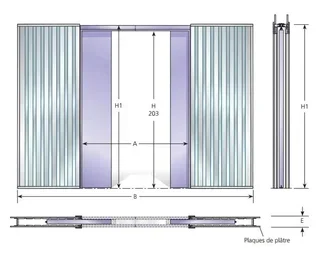 Kit 2 brosses anti-poussière FIBROTUBI porte galandage 100mm