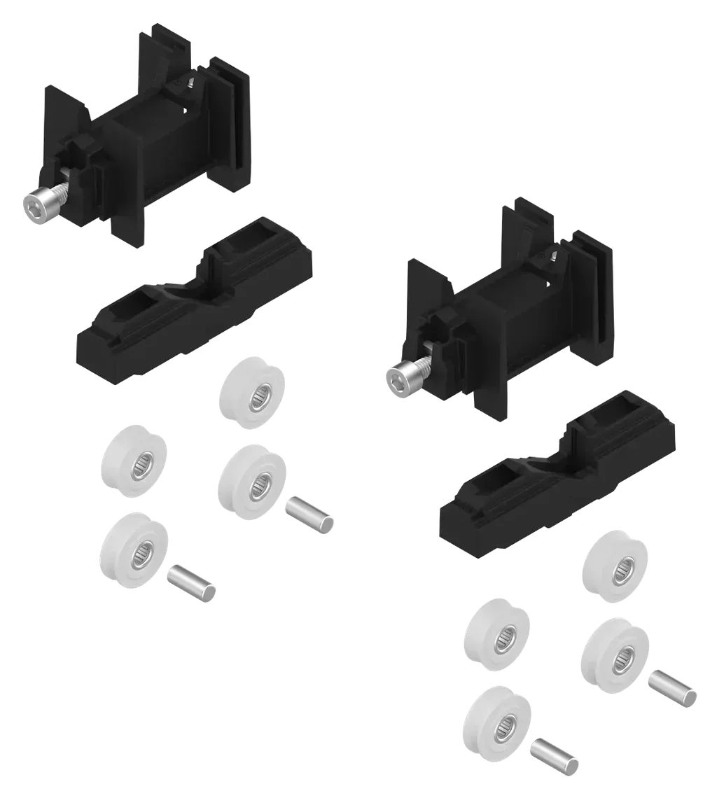 Kit chariots double galet rénovation coulissant aluminium 160kg